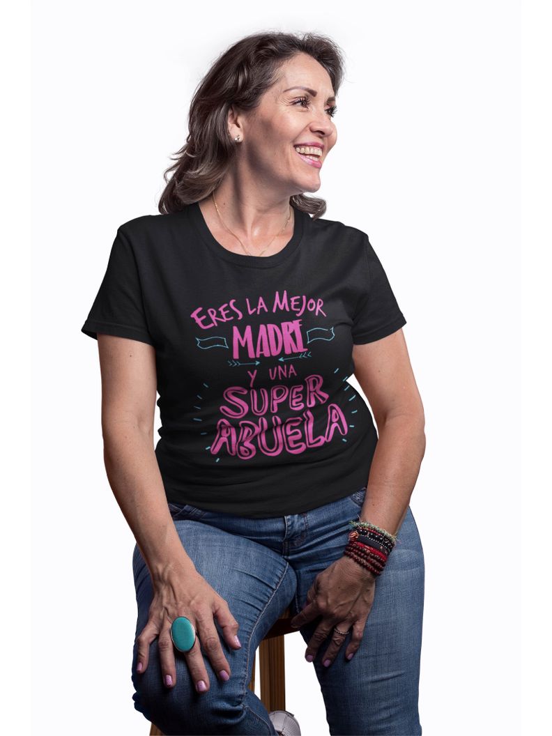 POLERA DÍA DE LAS MADRES ERES LA MEJOR MADRE Y UNA SUPER ABUELA-0