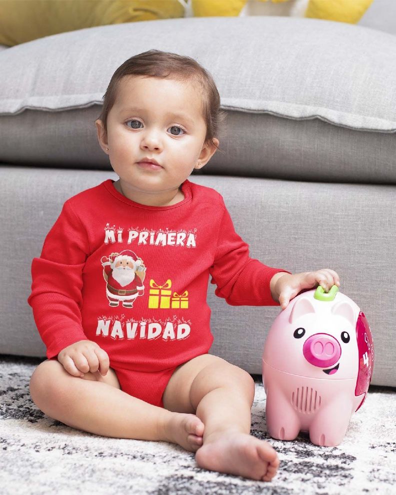 PILUCHOS BODY MANGA LARGA DE BEBE NAVIDAD MI PRIMERA NAVIDAD VIEJITO PASCUERO-1