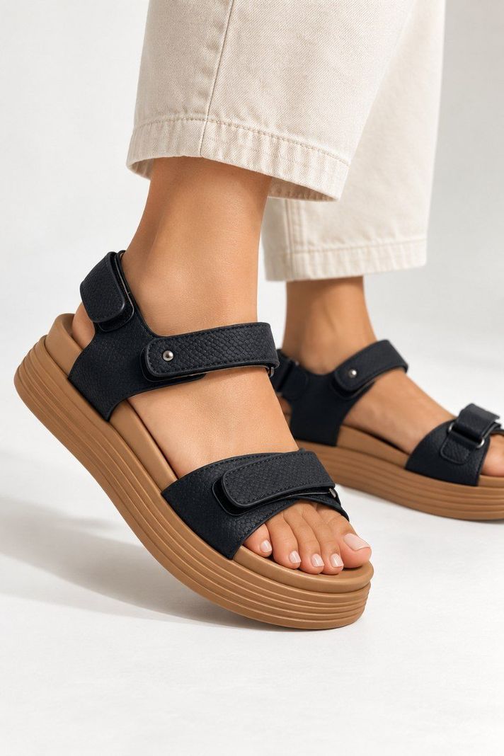Chala Mujer Con Plataforma Y Velcro Ajustable Comoda