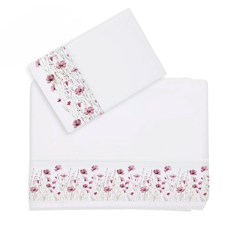 Juego de Sabanas 1,5 Plazas Florcitas Rosa Blanco