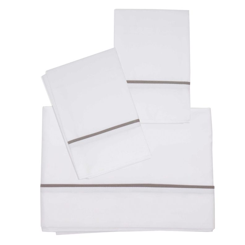Juego Sabanas Vivo Taupe 2 Plazas Blanco