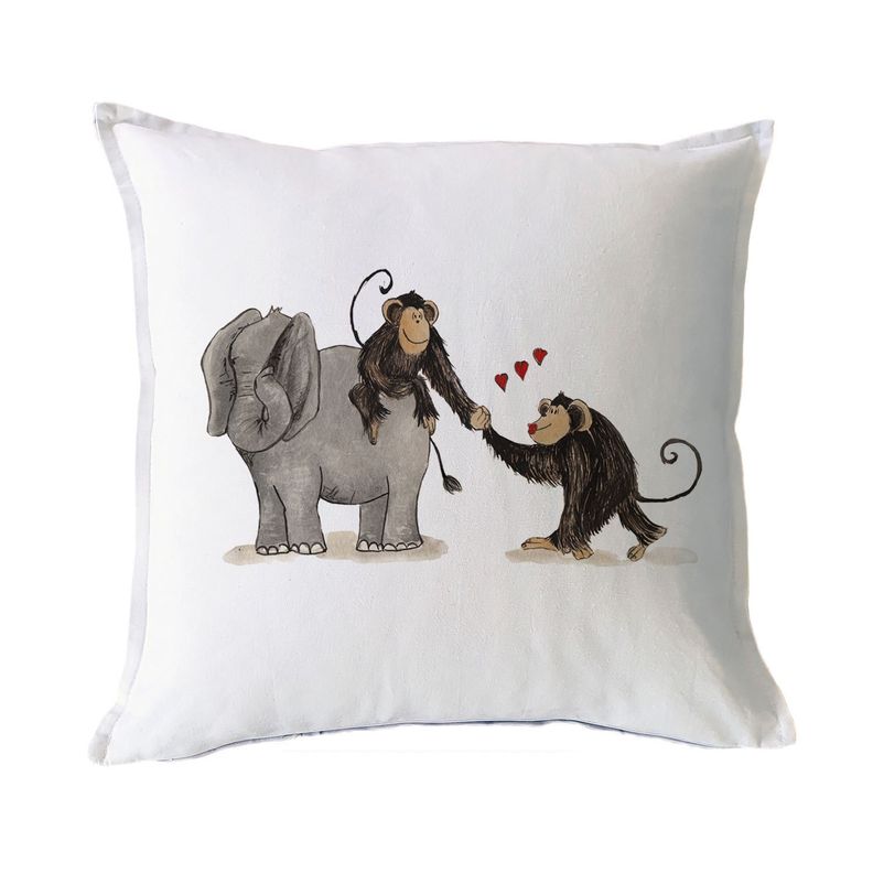 FUNDA COJIN ALGODON MONOS ENAMORADOS 45X45 Diseno 1