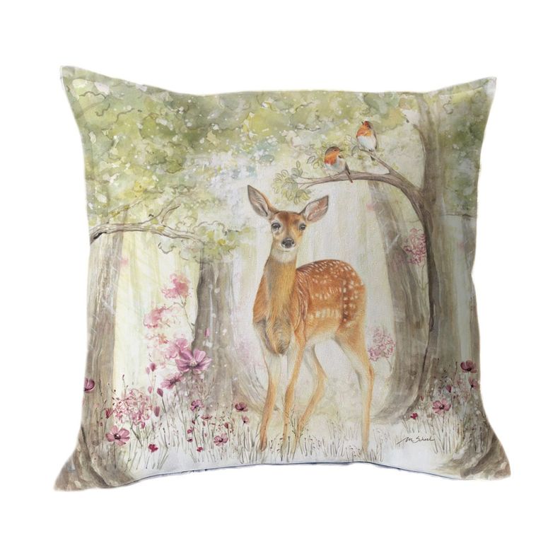 FUNDA COJIN ALGODON  BAMBI BOSQUE  45X45 Diseno 1