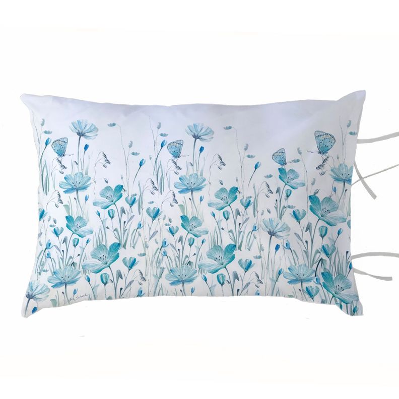 FUNDA ALMOHADA FLORCITAS TURQUESA 50X70-0