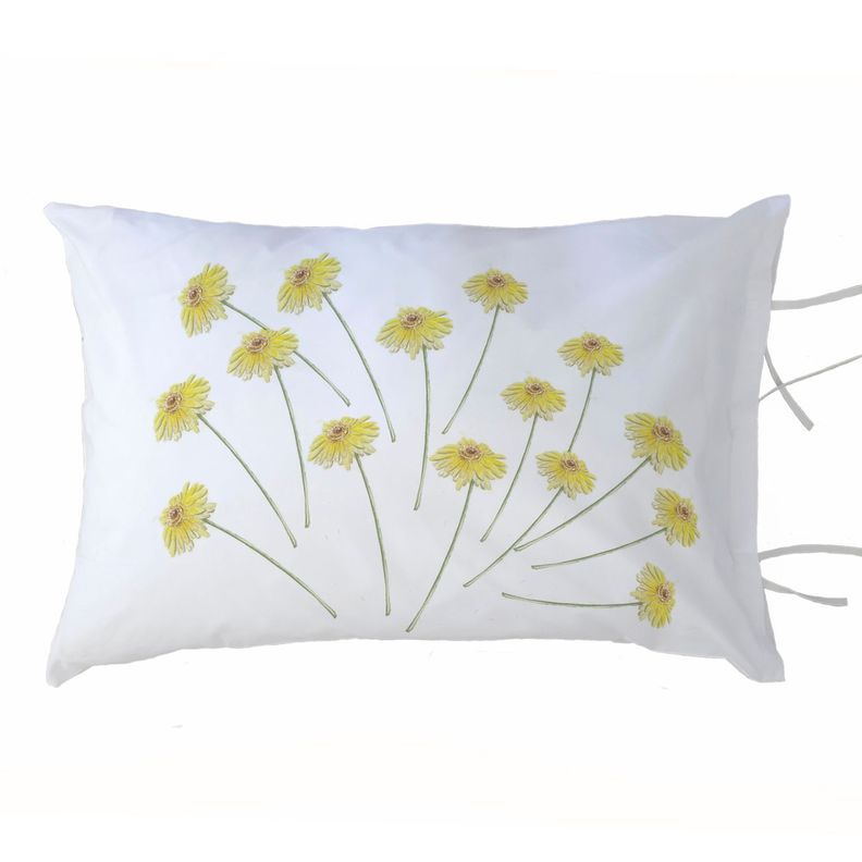 FUNDA ALMOHADA FLORCITAS AMARILLAS 50X70-0