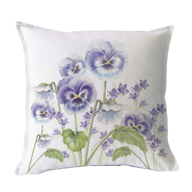 FUNDA COJIN  ALGODON JARDIN PRIMAVERA VIOLETA 45X45 Diseno 1