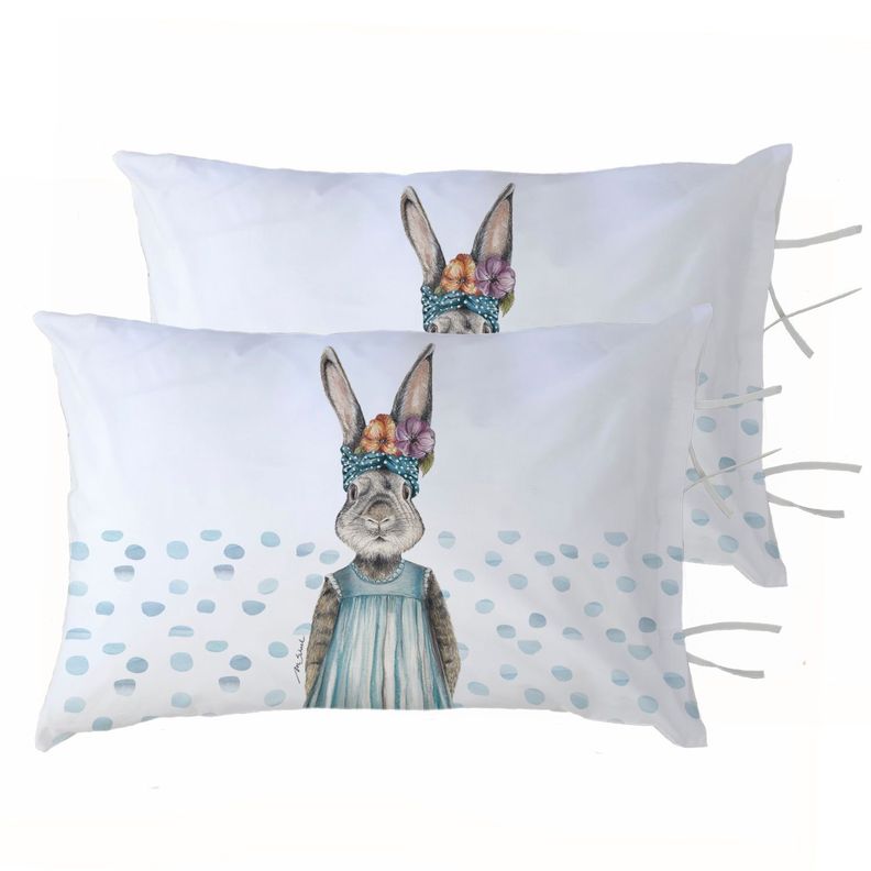 PACK 2 FUNDAS ALMOHADA CONEJA FLORA 50X70-0