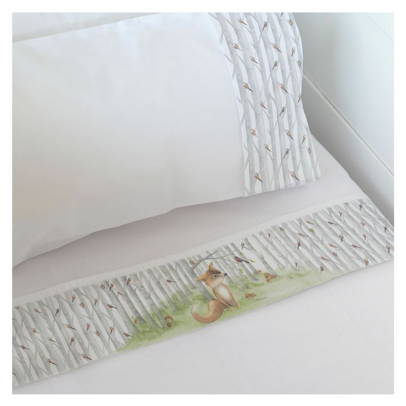 Juego de Sabanas Cuna Zorrito Blanco