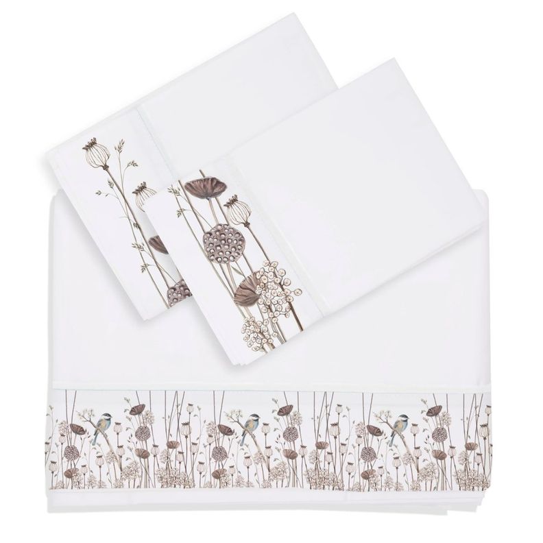 Juego de Sabanas Ciclo Amapolas King Blanco Set
