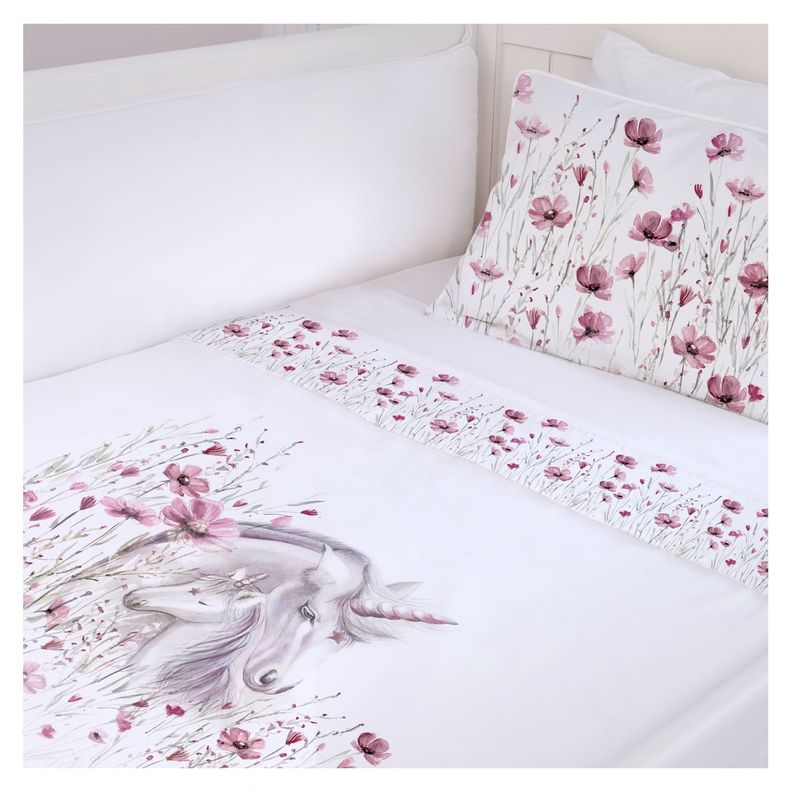 Juego de Sábanas Moisés Florcitas Unicornio-1