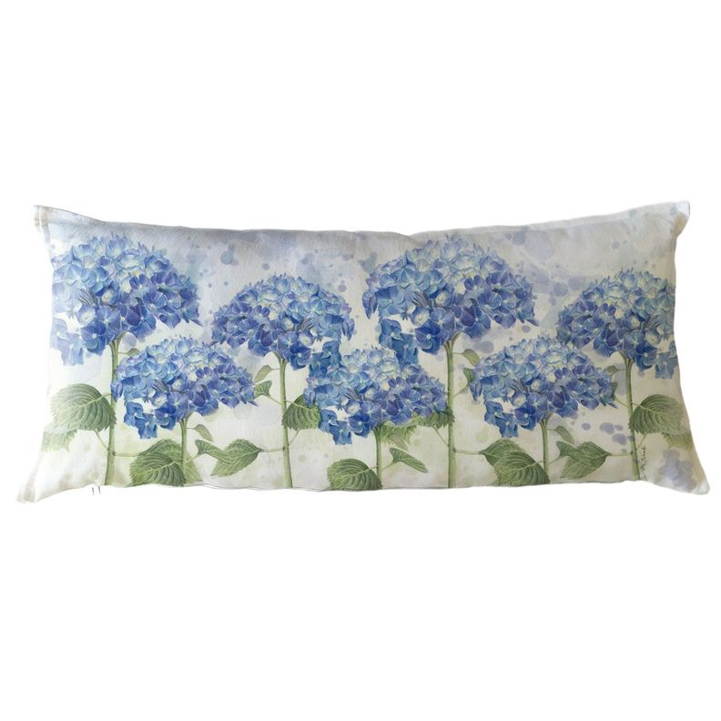 FUNDA COJIN ALGODON  HORTENSIAS XL Diseno 1