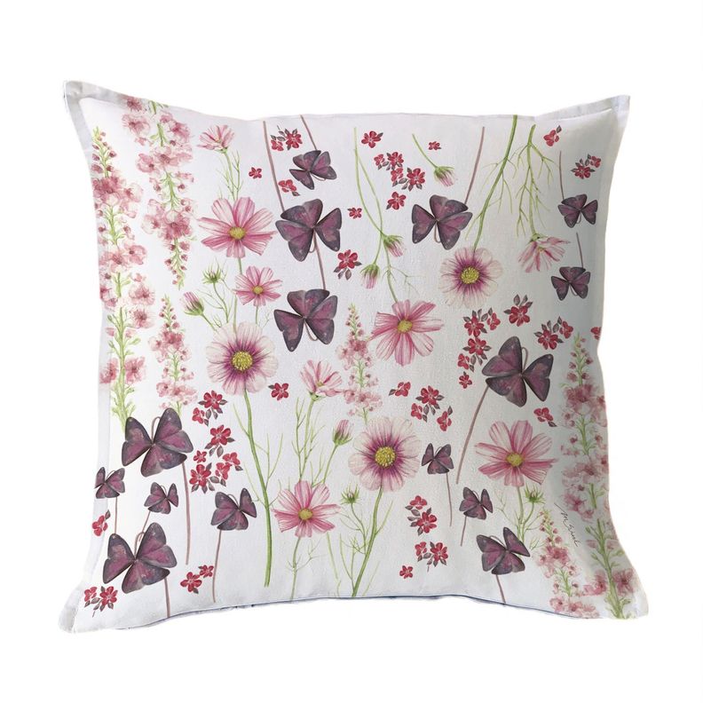 FUNDA COJÍN ALGODÓN  PRIMAVERA ROSA 45X45-0