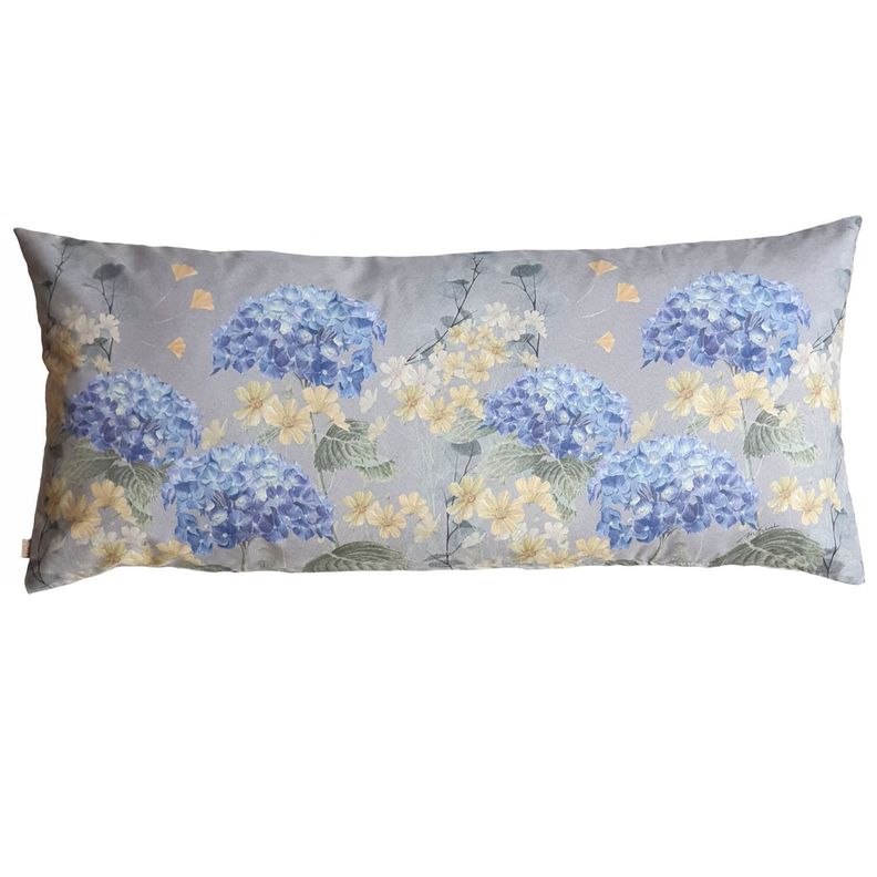 FUNDA COJIN GAMUZA HORTENSIAS XL Diseno 1