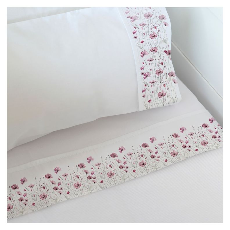 Juego de Sabanas Cuna Florcitas Unicornio Blanco