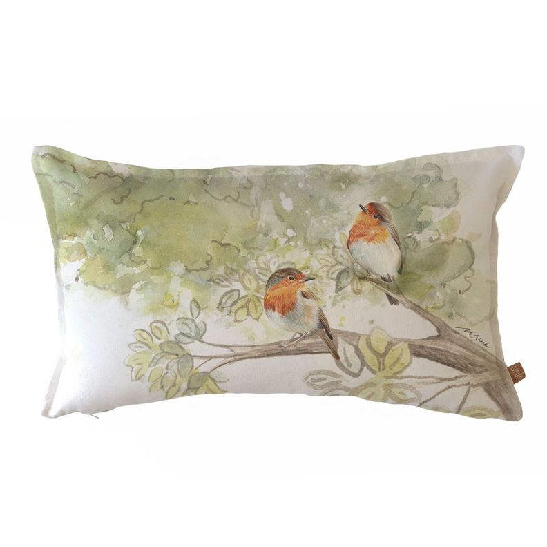 FUNDA COJIN ALGODON  PAJARITOS BAMBI 50X30 Diseno 1