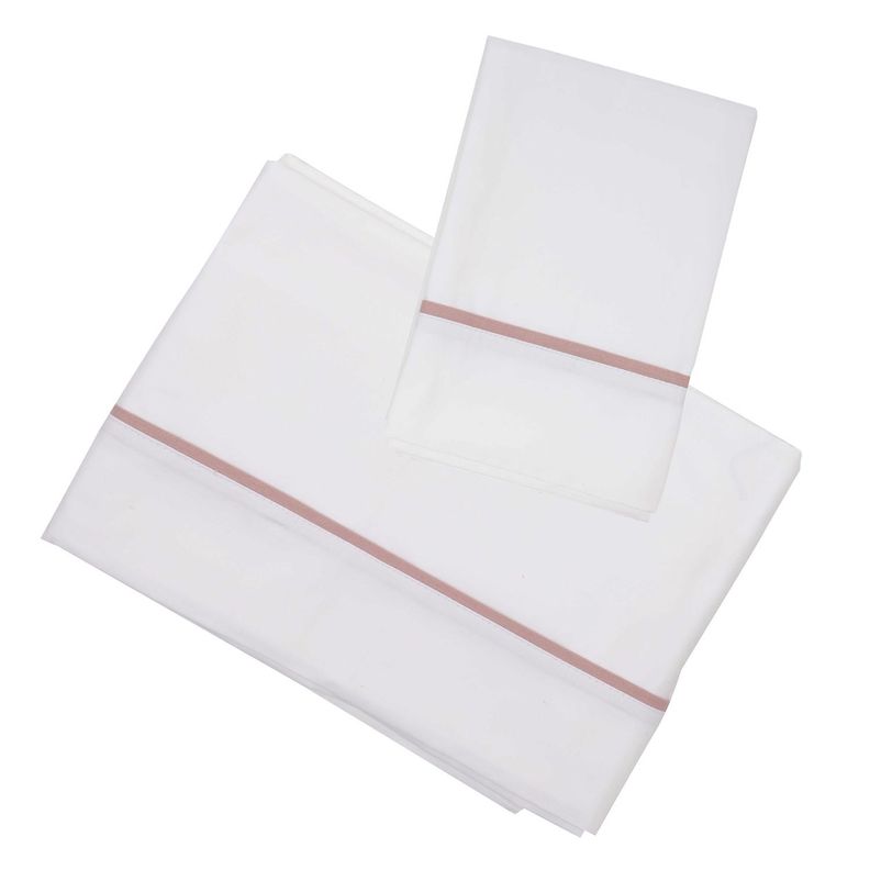 Juego Sabanas Vivo Rosa Viejo 1,5 Plazas Blanco