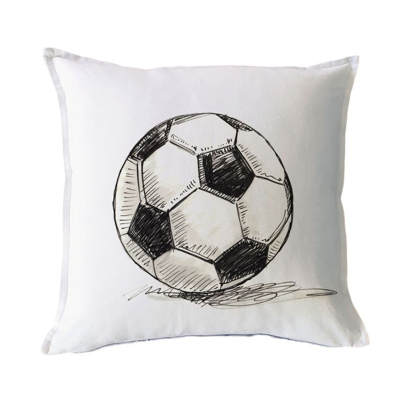 FUNDA COJÍN ALGODÓN PELOTA FÚTBOL 45X45-0