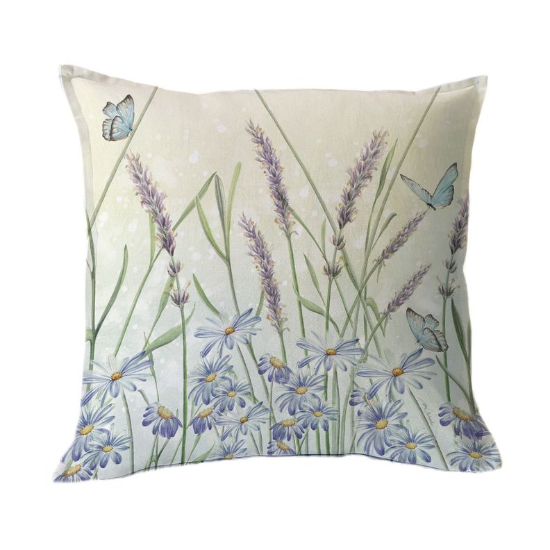 FUNDA COJIN ALGODON  JARDIN DE LAVANDA 45X45 Diseno 1