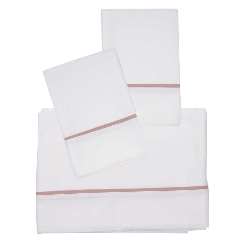 Juego Sabanas Vivo Rosa Viejo 2 Plazas Blanco