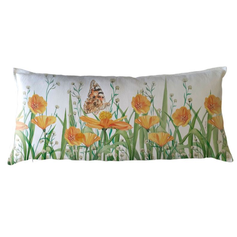COJIN ALGODON JARDIN DE FLORES AMAPOLA XL Diseno 1
