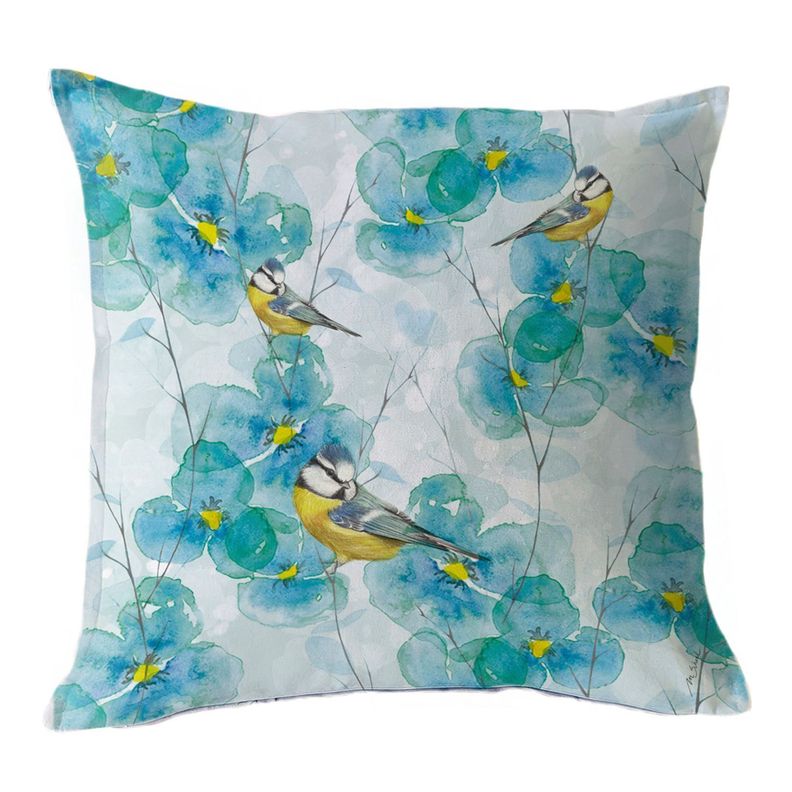 FUNDA COJIN MIX TURQUESA BLUETIT 45X45 Diseno 1