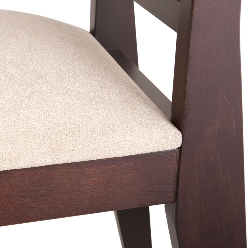 PACK 8 SILLAS PASCAL MADERA COLOR CHOCOLATE TAPIZ BEIGE JASPEADO-3