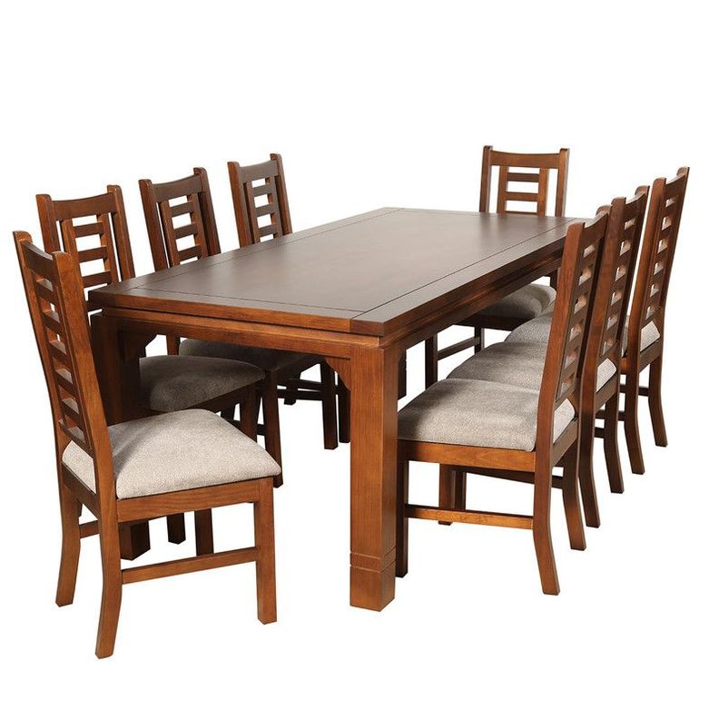 Juego Comedor Pascal 8 sillas Madera color Miel 92x200cm