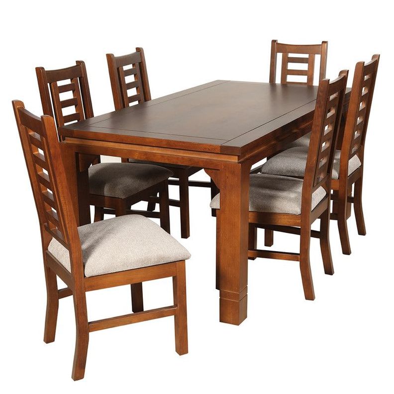 Juego Comedor Pascal 6 sillas Madera color Miel 92x170cm