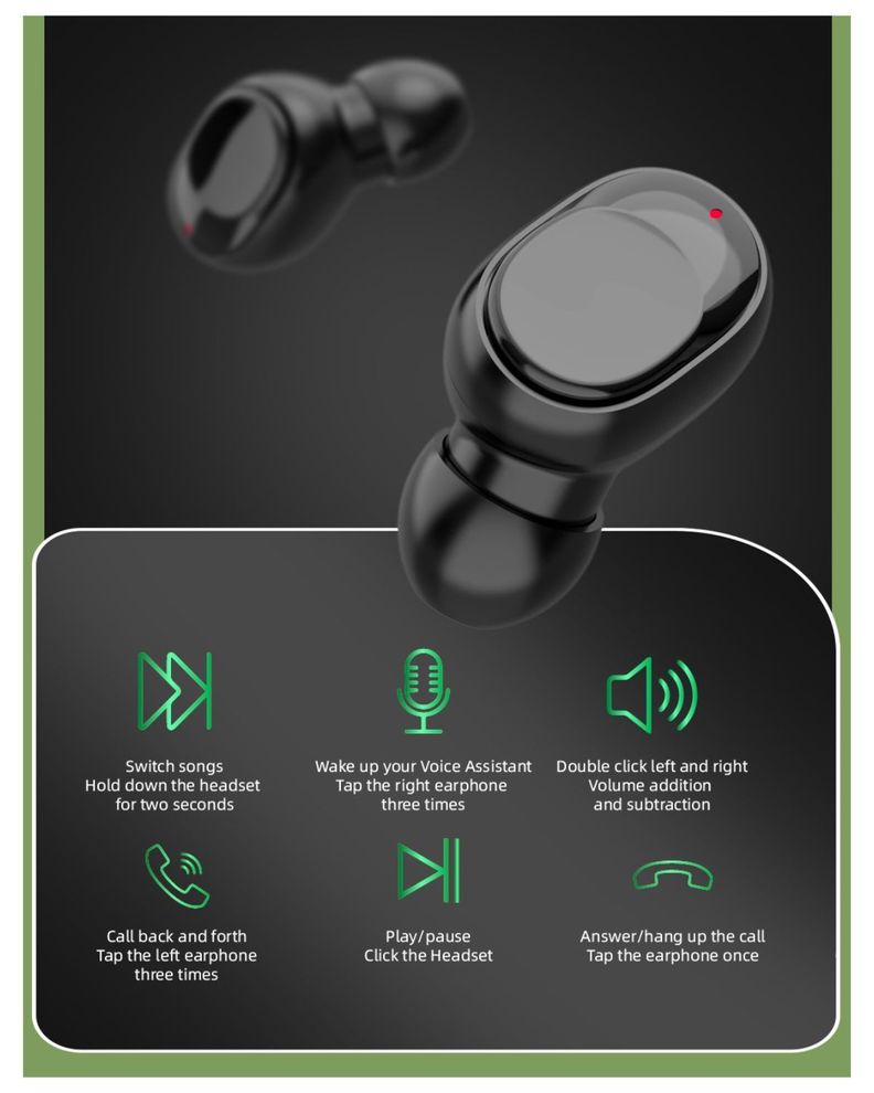 Audífonos auriculares bluetooth 5.3 deportivos cómodo Hifi-3