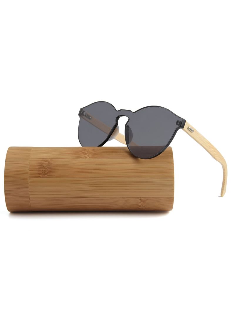 Lentes de sol anteojos gafas mujer madera bambú polarizados-0