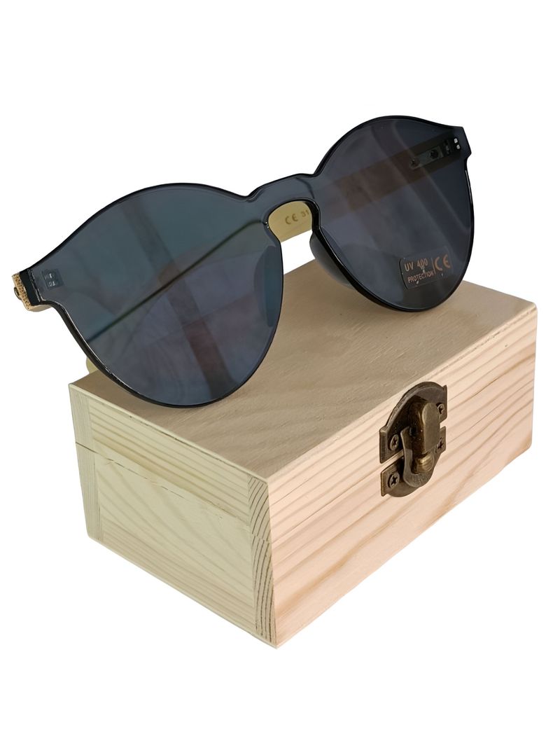 Lentes de sol anteojos gafas mujer madera bambú polarizados-1