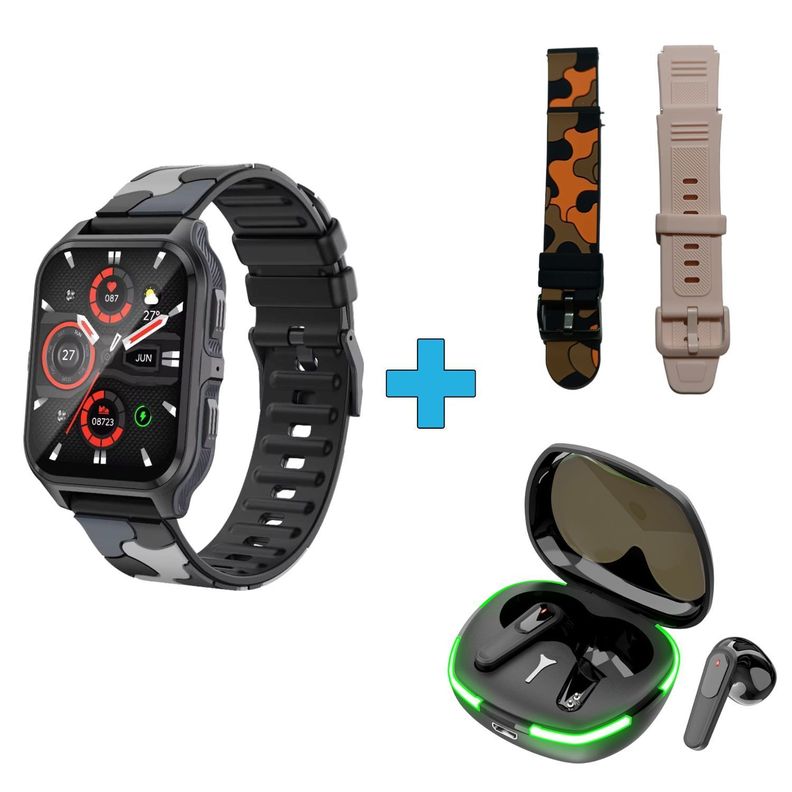 Reloj Smartwatch + regalo audífonos + correa deportiva-0
