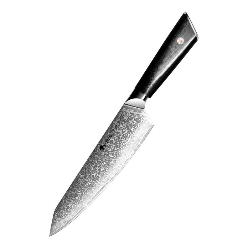 Cuchillo Chef 20 Cm Acero Damasco 67 Capas Mango G10 Negro-0