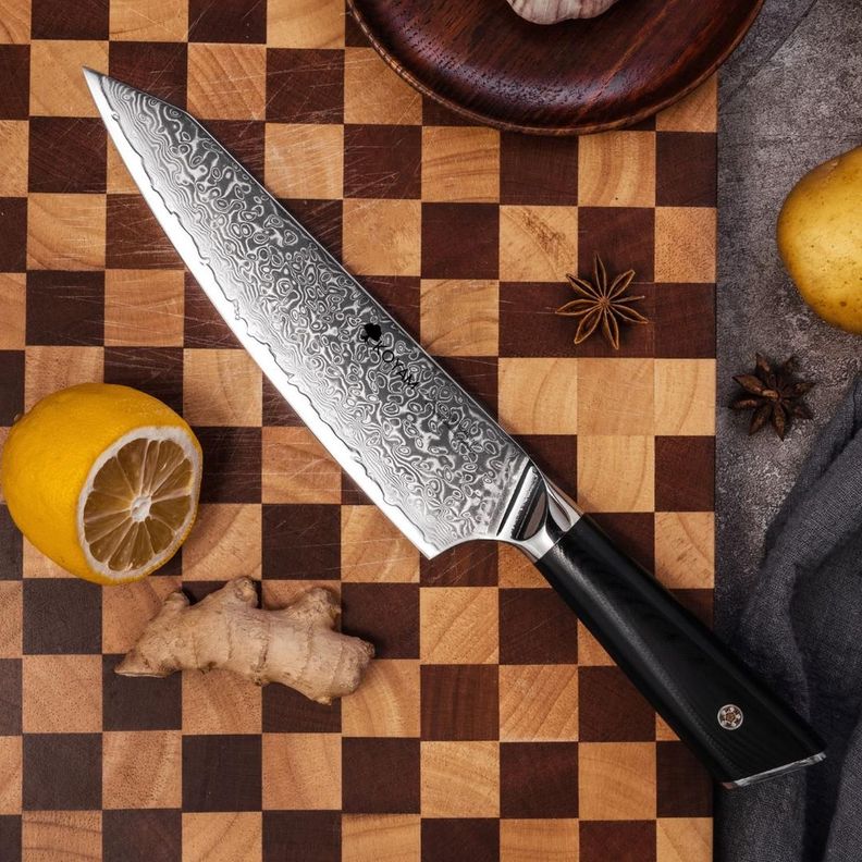 Cuchillo Chef 20 Cm Acero Damasco 67 Capas Mango G10 Negro-2