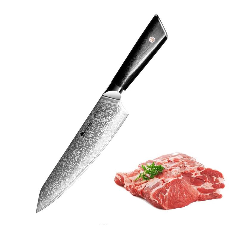 Cuchillo Chef 20 Cm Acero Damasco 67 Capas Mango G10 Negro-3