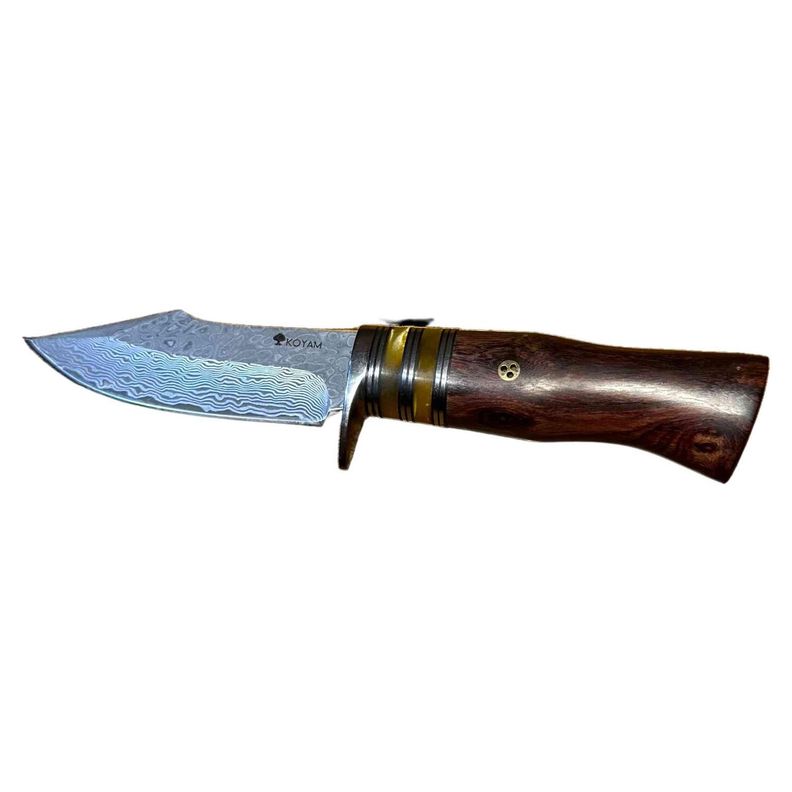 Cuchillo Acero Damasco alta dureza. Mango madera y resina.-2