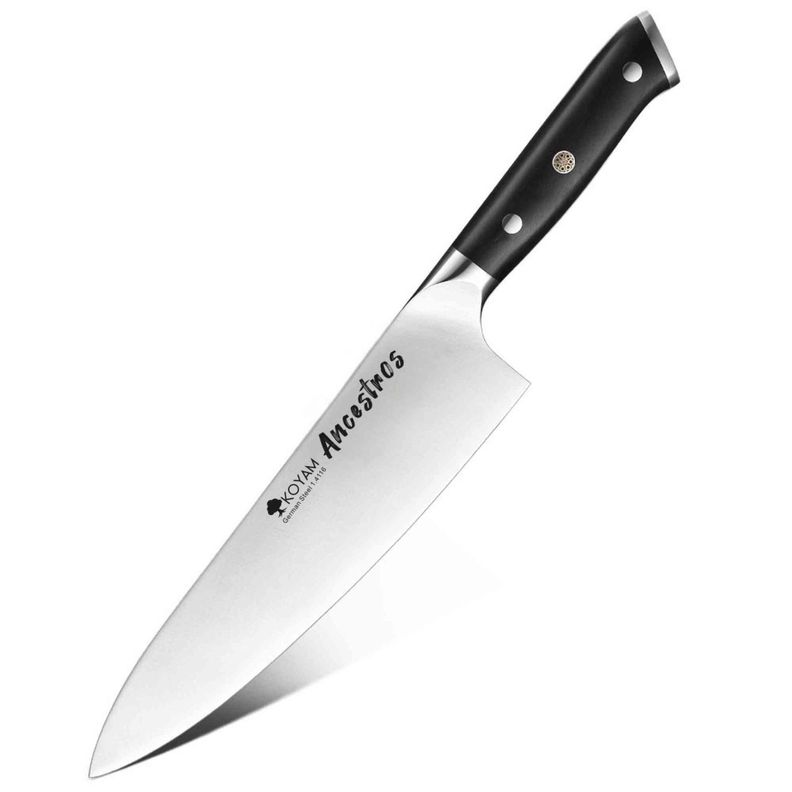 Cuchillo Chef Ancestros Acero Aleman G10 21cm Koyam Negro
