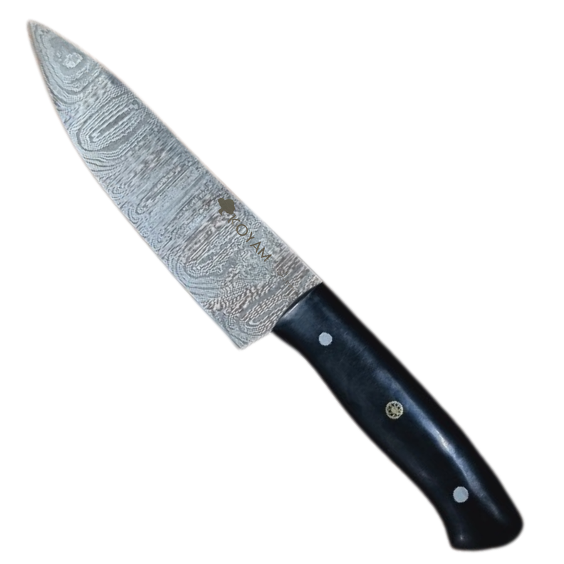 KOYAM - Cuchillo Chef 20cm negro Acero de Damasco 512 capas-1