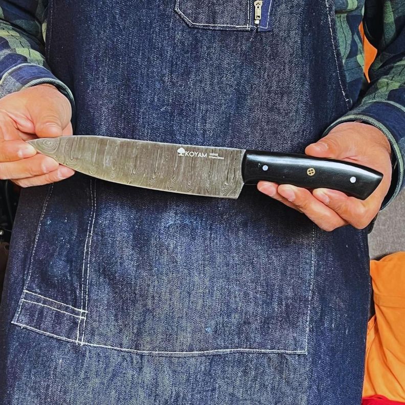 KOYAM - Cuchillo Chef 20cm negro Acero de Damasco 512 capas-3