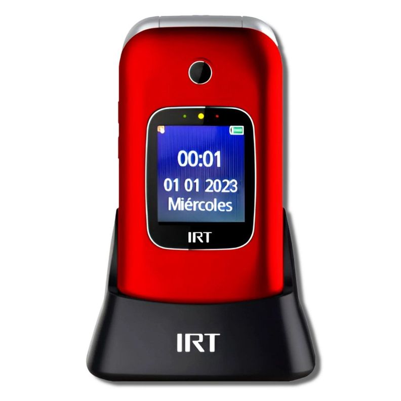 Celular IRT modelo Senior Rojo 4G Liberado + Cargador de mesa-0