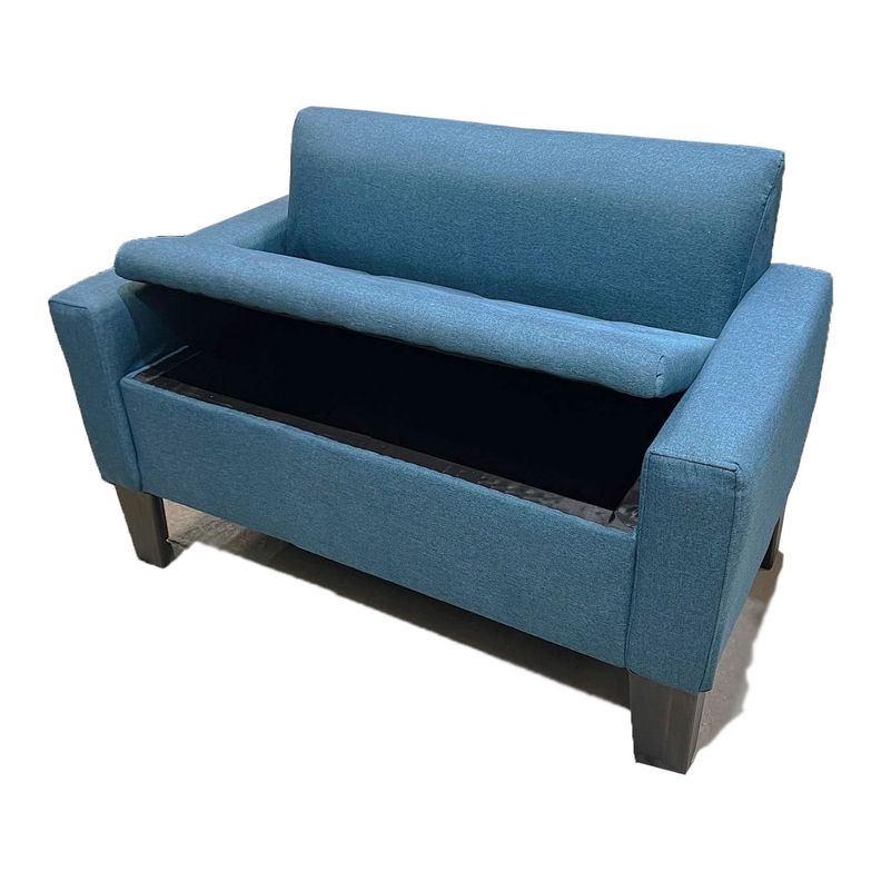 Mini Sillon Baul HVM Azul Petroleo Lino-0