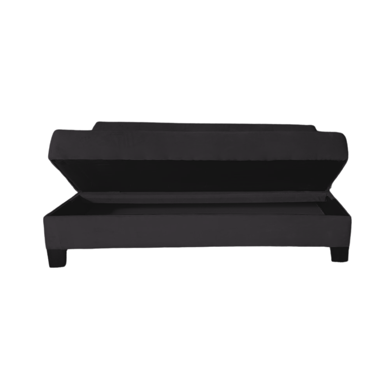 Futon Cama Baul Patagonia 15P Negro Felpa Pmadera-2