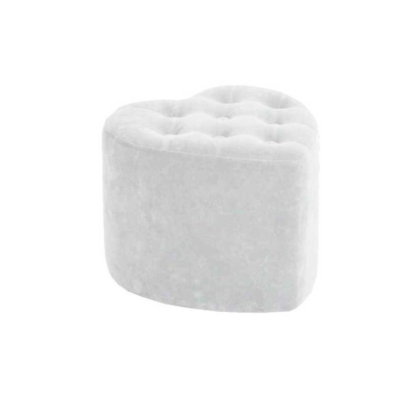 2 Puff en forma de corazón Boton Blanco Invierno-0