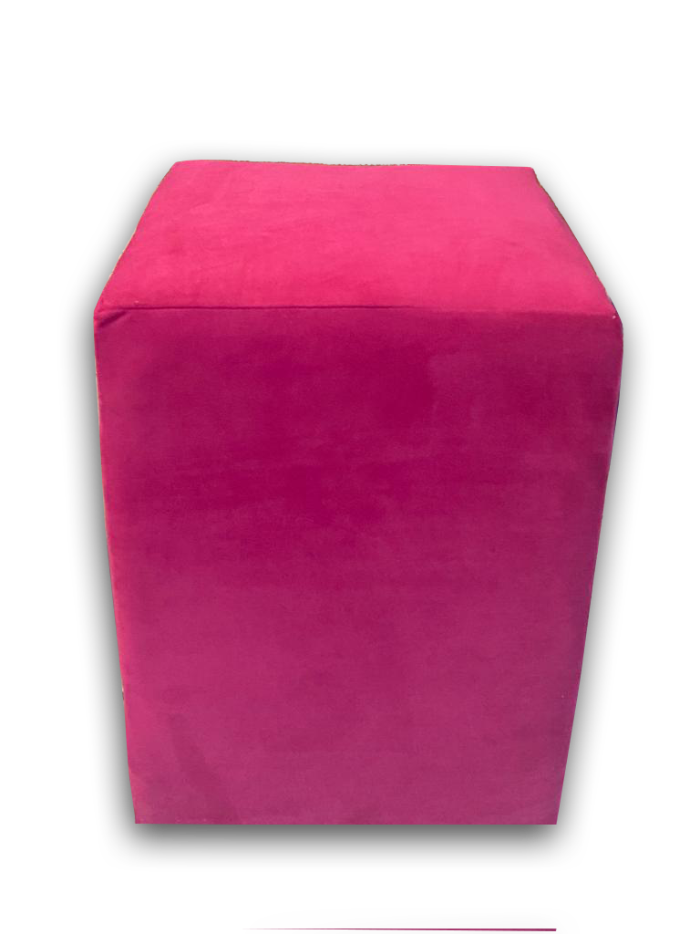 Pouf HVM Cuadrado Fucsia Felpa-1