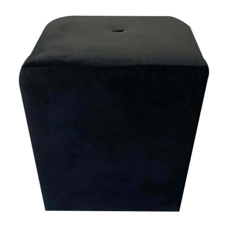 Pouf HVM Cuadrado Negro Felpa-0