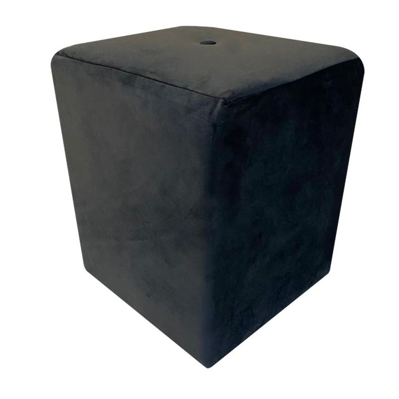 Pouf HVM Cuadrado Negro Felpa-3