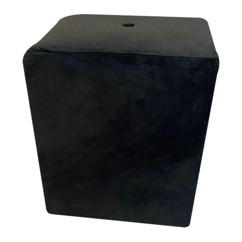Pouf HVM Cuadrado Negro Felpa-4