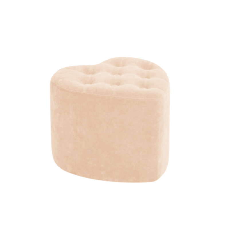 2 Puff en forma de corazón Boton Beige-0
