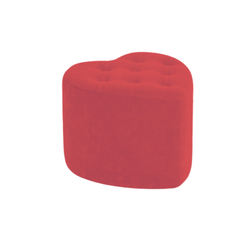 2 Puff en forma de corazón Boton Rojo-0
