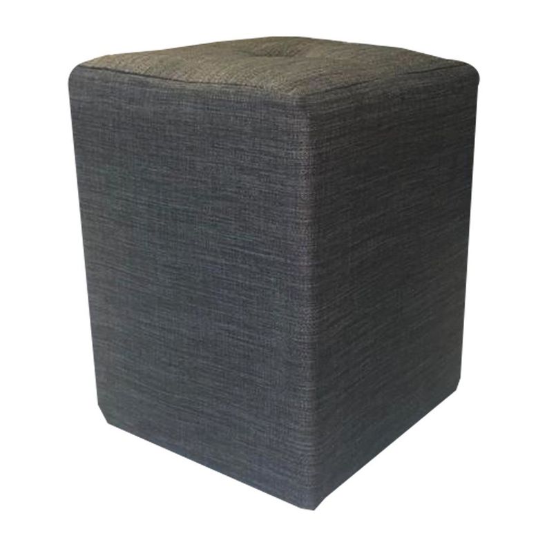 Pouf HVM Cuadrado Gris Perla Lino Felpa-0